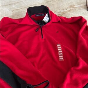 Nautica Red and Black Fleece Pullover